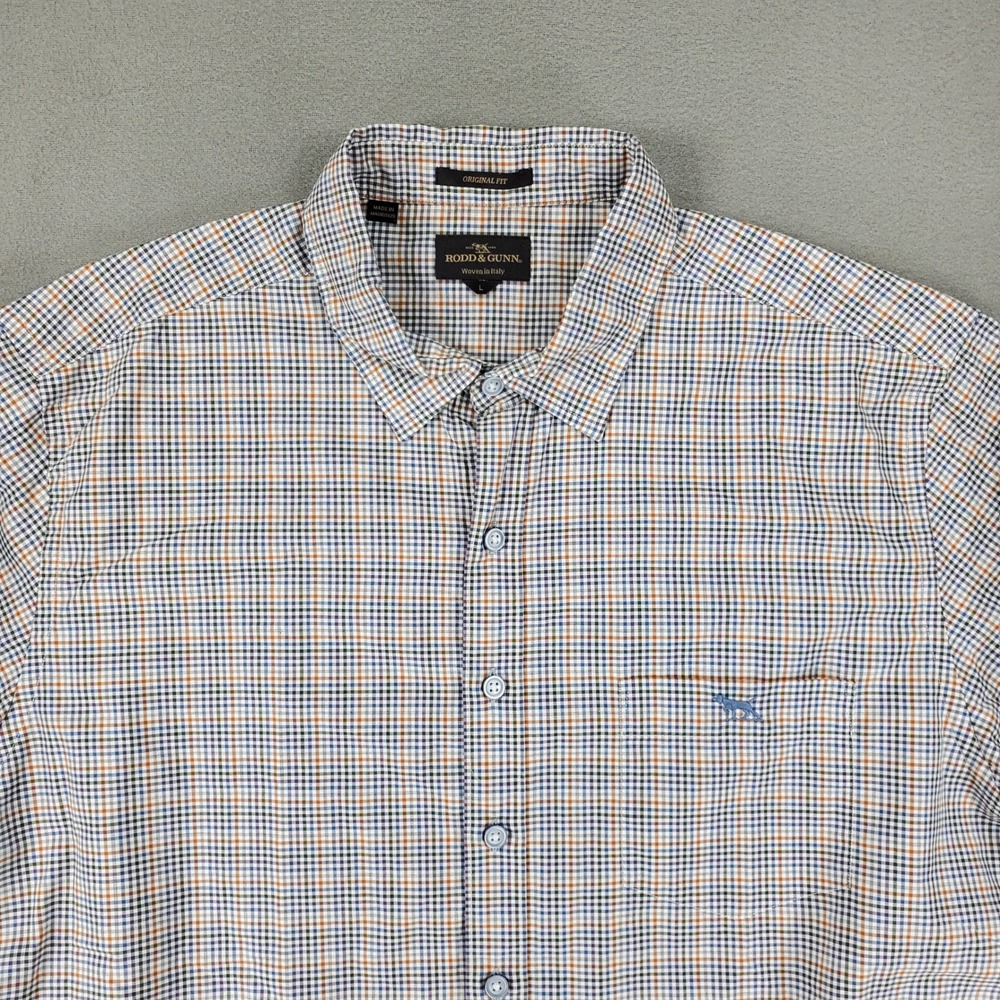 Rodd & Gunn Button Up Shirt Mens L Multicolor Plaid Check Long Sleeve Cotton
